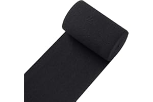 MYUREN Knit Elastic Bands for Sewing Black Heavy Stretch High Elasticity Flat Elastic Cord 4 Inch Wide Braided Elastic Spool 3 Yard