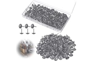 200 Pieces Matte Black Upholstery Nails 7/16 Inch, 11 x 17 mm Furniture Sofa Thumb Tacks Push Pin DIY Nail Assortment Kit in 