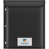 ZOOPIP Fireproof Binder Pocket, Heavy-Duty Folder Pouch, 1 Pack | Water-Resistant, Privacy Design, Tight Closure, Letter A4 Size, Important Document Storage for 3 Ring Binder, Black