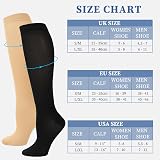 Dzpuhuojz 2 Pairs Compression Socks Women Men Knee-High Flight Support Varicose view 2