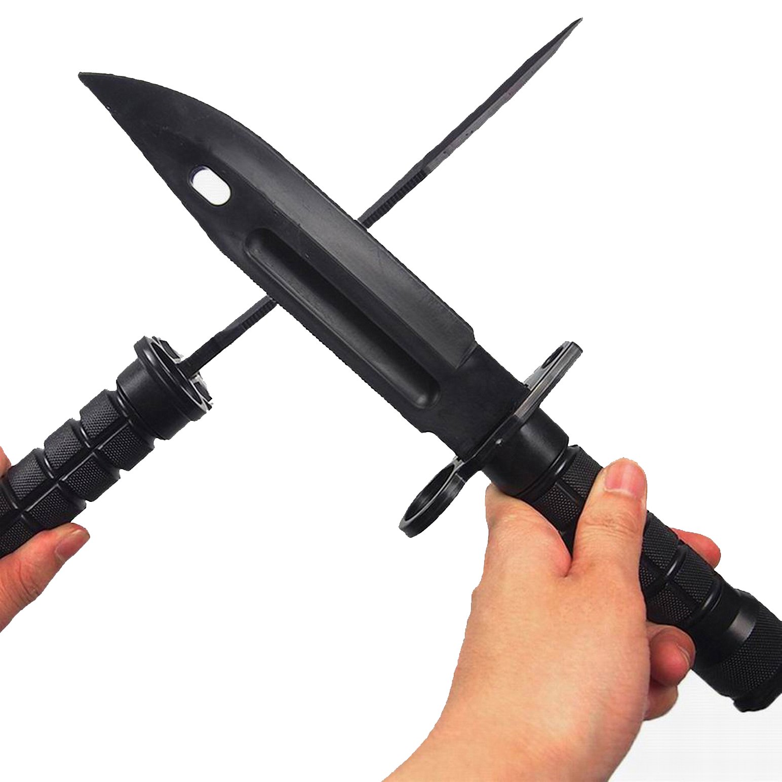 Rubber Combat Knife black Bayonet M9 Style for Training Airsoft Scabbard - memoscan