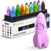 TinyGeeks Rocket Crayons 16 Pack, Non Toxic, Washable, Easy Grip for Kids | Made from Natural Waxes Free of Asbestos, Lead and Phthalates, Gentle on Delicate Skin