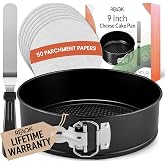 RFAQK 9 Inch Springform Pan Nonstick Leakproof - Spring Form Pan for Cheesecake with Removable Bottom, Include Spatula & 50pc