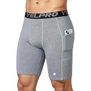 Fabriceasy Men's Compression Shorts with Pockets | Spandex, Quick Dry, Moisture Wicking, Gym Basketball Football, Base Layer