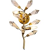 TOCHIC Wall Sconce 2 Light, Gold Crystal Wall Lights for Bedroom, 20.47'' Mid Century Wall Light Fixtures, Modern Wall Mounte