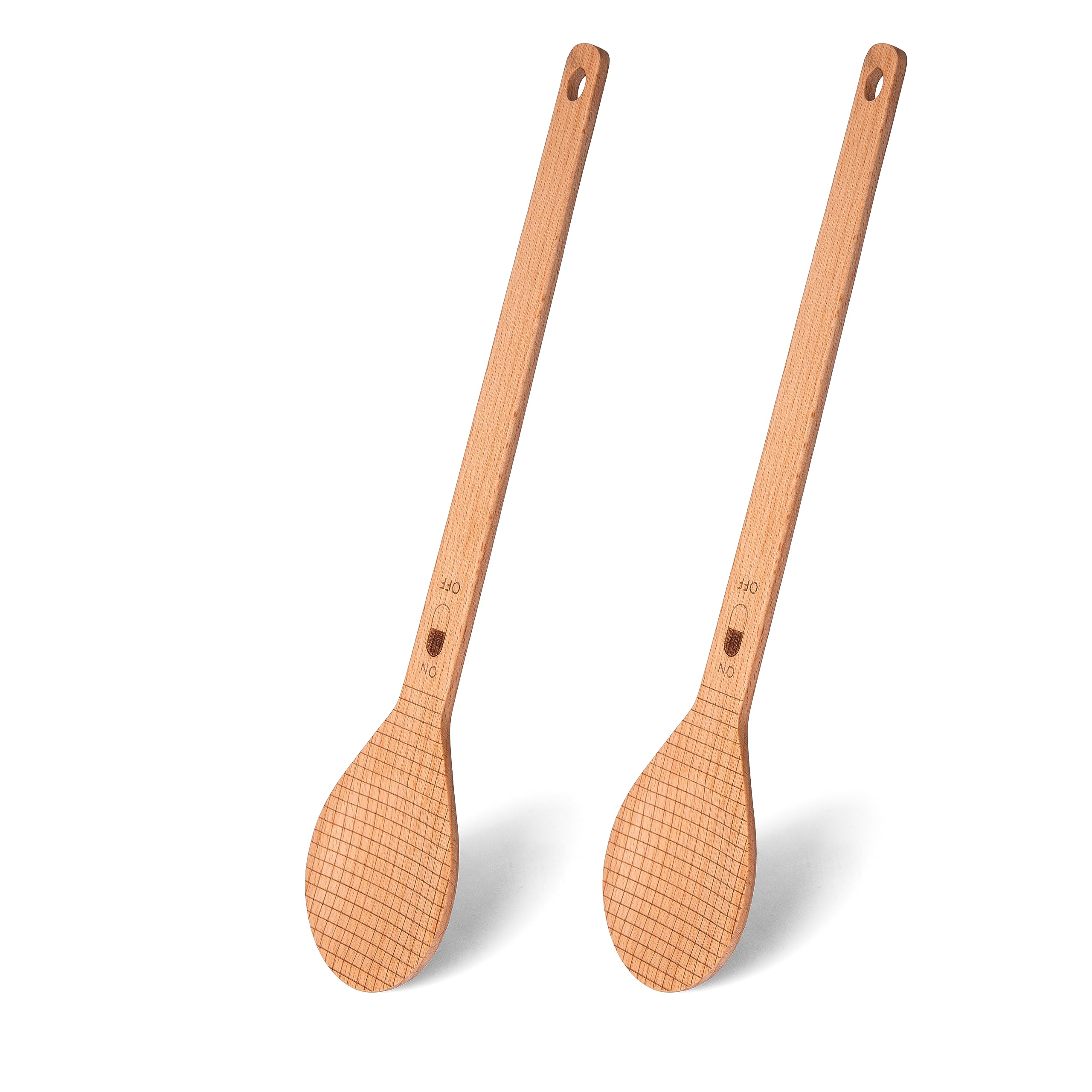 Fisura - Original Wooden Spoon in The Shape of a Microphone. Set of 2 Wooden Cooking Utensil Beech Wood Spoon. Heat Resistant Kitchen Accessories.