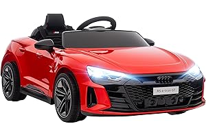 Aosom Audi RS e-tron GT Licensed Ride on Car, 12V Battery Powered Electric Car with Remote Control, Suspension Wheels, Soft S