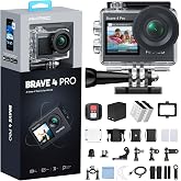 AKASO Brave 4 Pro Action Camera 4K 30fps Waterproof Underwater Camera | 20MP, EIS, 5X Zoom, Slow Motion, Touch Screen, Ultra Hd Sport Camera for Snorkel, Travel, Bicycle, Helmet Accessories Kit
