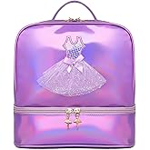 SEHXIM Cute Ballet Dance Backpack with Separate Shoe Compartment,Tutu Dress Dance Bag,Waterproof Ballerina Bag (Purple)