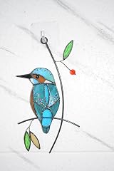 Lolitarcrafts Cute Birds Stained Glass Suncatcher Kingfisher view 6