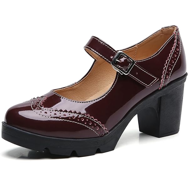 TinaCus Women's Handmade Patent Leather Pump Shoes - Pointed Toe, Mid Cylindrical Heel, Lace-Up Design - View #5