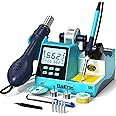 BK602S Soldering Station & Desoldering Kit 2-In-1 Set, Hot Air Rework Station Diy Soldering Station, Soldering Practice Kit, Auto Sleep, ºC/ºF Conversion, Big Screen Display (BK602S)
