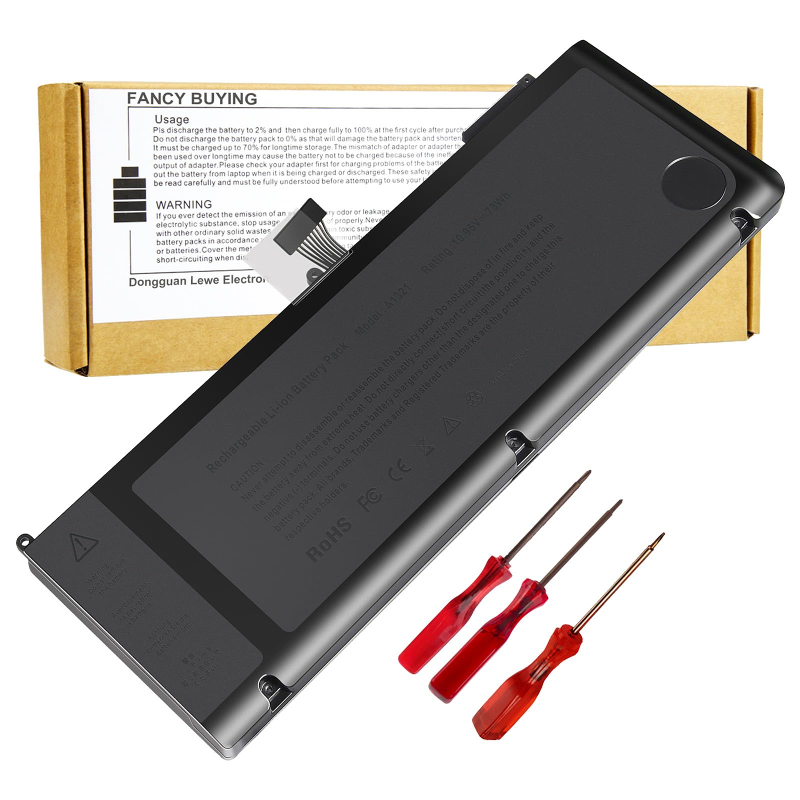 Photo 1 of A1321 A1286 (Only for Mid 2009 Mid 2010 Version) Laptop Battery for MacBook Pro 15 Inch Battery A1321 A1286 MC371LL/A MC372LL/A MB985 MB986 MC118 020-6380-A 020-6766-B 661-5211 661-5476 661-5844 73Wh