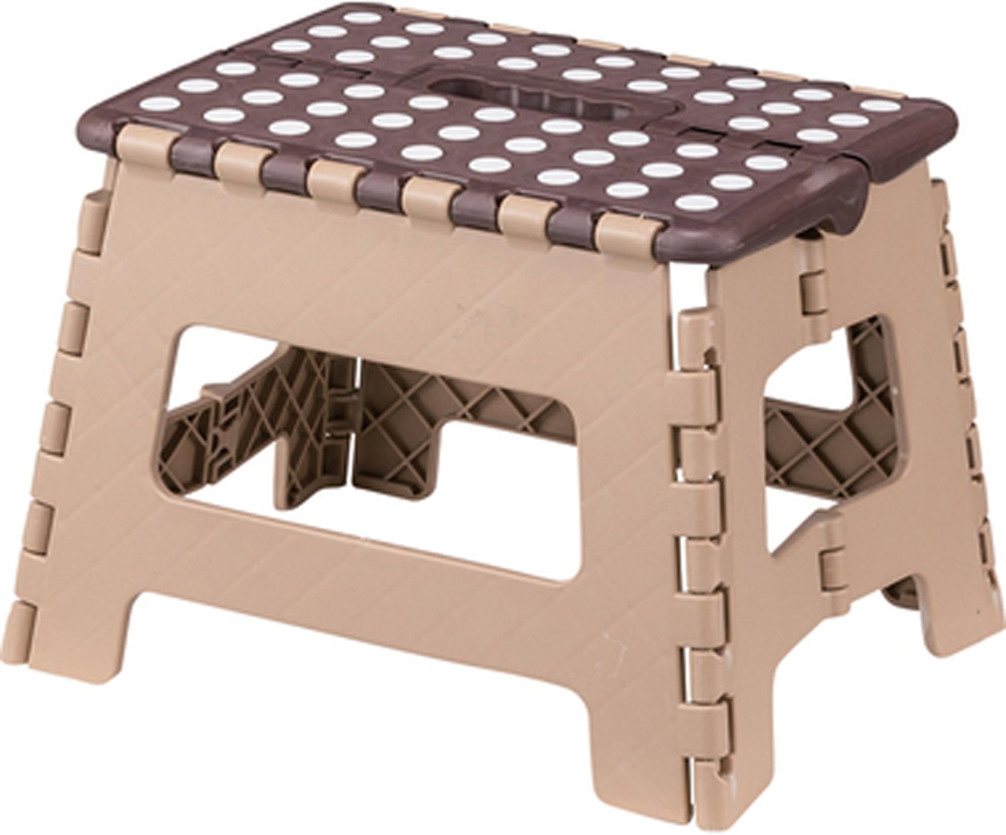 AZUMAYA 9" Height Folding Step Stool Brown Size Small FKF-621BR