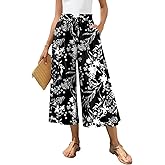 Bestbee Womens Capri Palazzo Pants Dressy Casual Wide Leg Pant Gaucho Capris with Pockets
