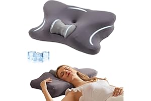 cooloo8 Cervical Pillow for Neck Pain Relief,Premium Memory Foam Contour Neck Pillow,Comfort Cervical Pillow for Neck and Shoulder Pain,Neck Pillow for Side Stomach Back Sleeping,Grey