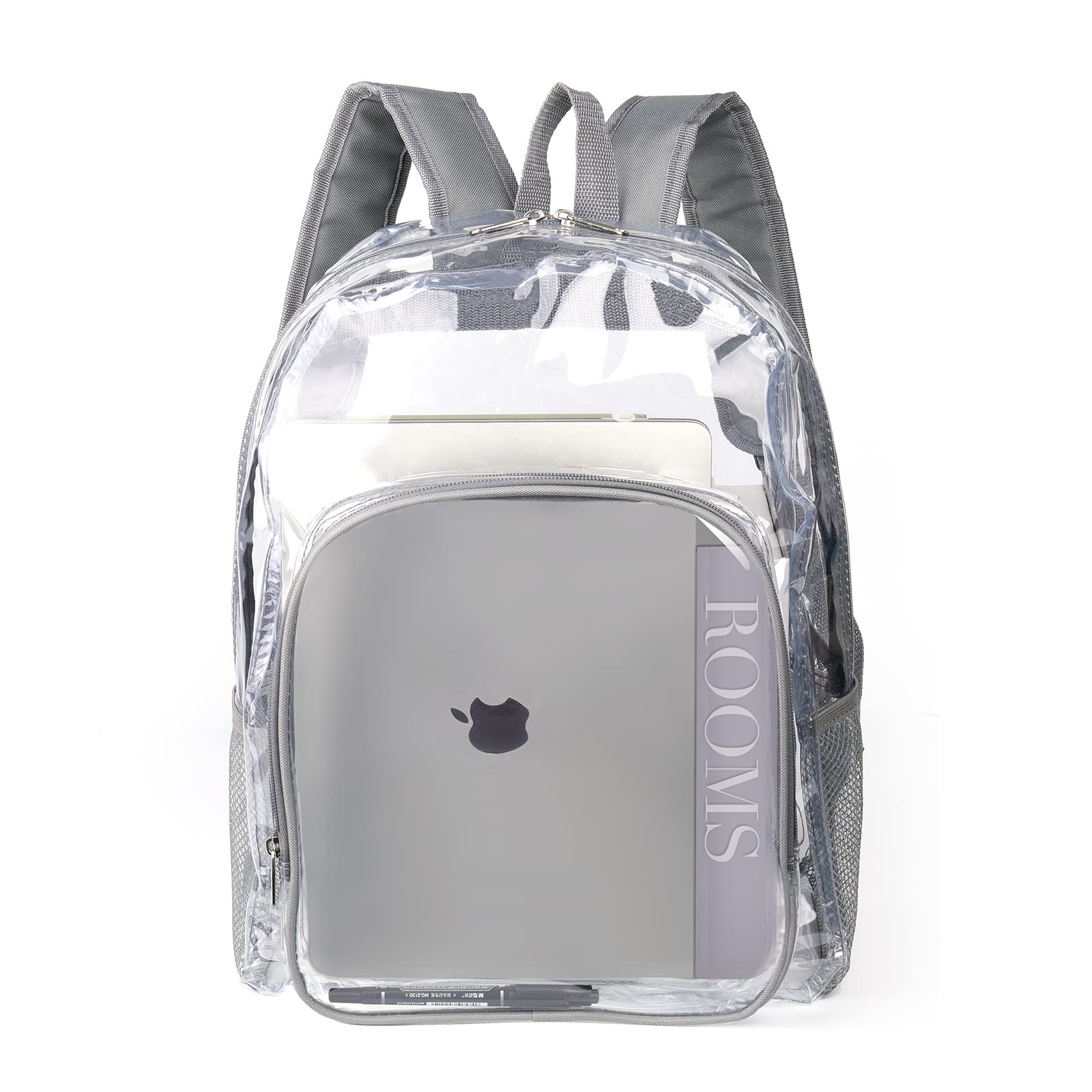 JOMPARO Heavy Duty Transparent Clear Backpack See Through Plastic Backpacks for School,Sports,Work,Security,Stadium,College
