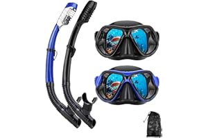 DIPUKI Snorkeling Gear for Adults Snorkel mask Set Scuba Diving mask Dry Snorkel Swimming Glasses Swim Dive mask Nose Cover Y