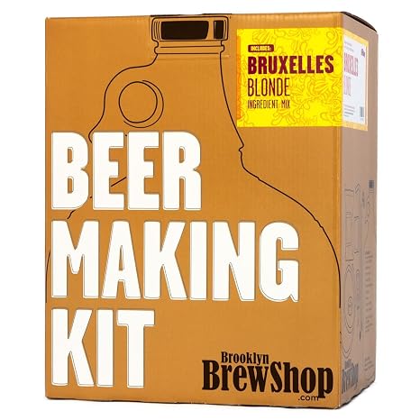 Brooklyn Brew Shop Bruxelles Blonde Beer Making Kit All Grain Starter Set With Reusable Glass Fermenter Brew Equipment Ingredients Malted Barley - 