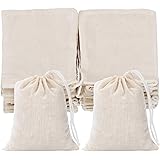 50 Pieces Muslin Bags Cotton Drawstring Bags Sachet Bag for Home Supplies (3 by 4 Inches)