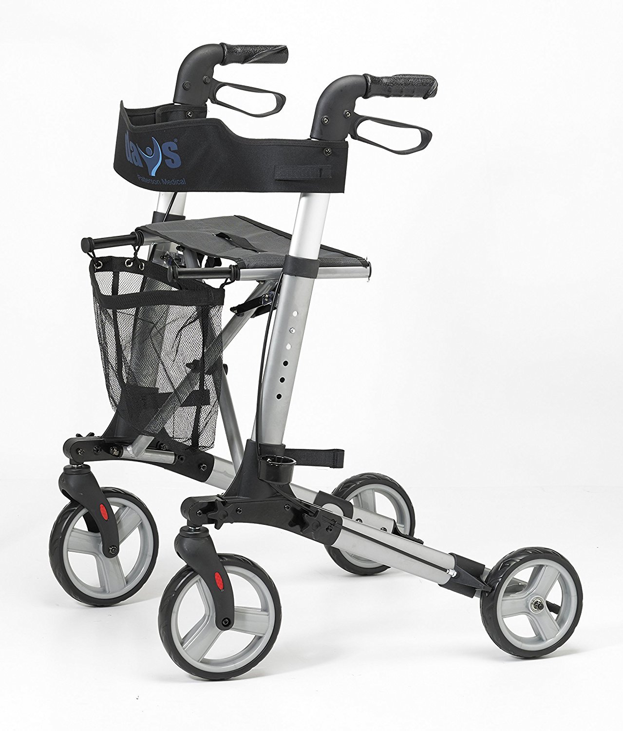 Days Lightweight Rollator, Height Adjustable Folding Mobility Aid, Walking Aid, with Seat, Seat Height 55cm