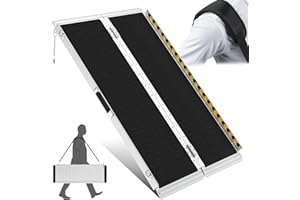 IVY&LANE Wheelchair Ramp 4.5FT | Load-Reducing Shoulder Strap | Portable Wheelchair Ramp | Wheelchair Ramps for Home, Steps, Stairs, Doorways | Handicap Ramp | Non-Slip, Foldable, Aluminum, 800lbs Capacity