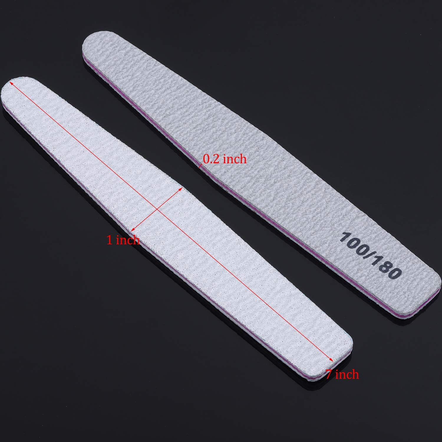 25 Pcs Emery Boards for Nails 100/180 Nail Files Bulk Finger Nail File Boards Heavy Duty Nail Buffers : Beauty