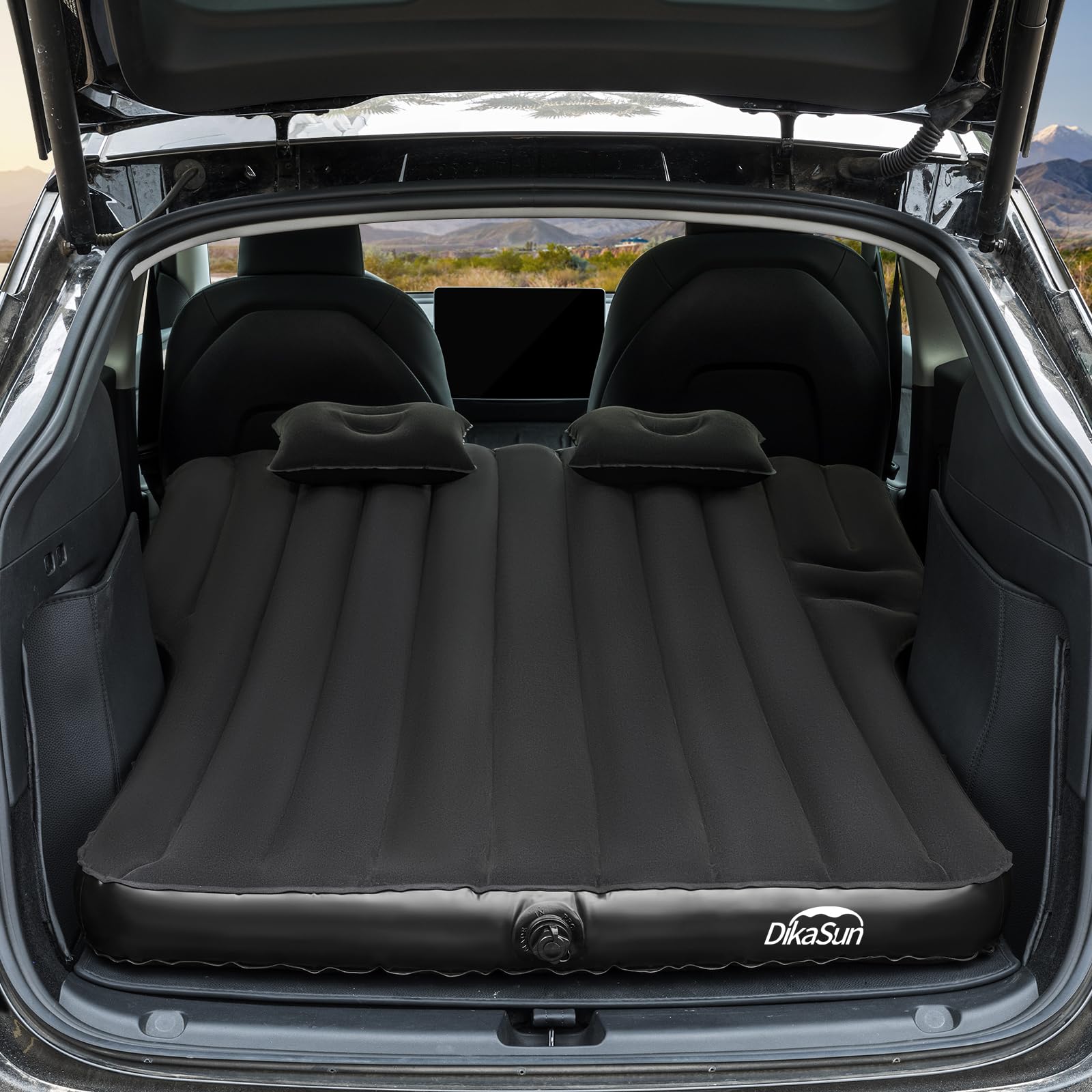 Photo 1 of DikaSun Tesla Model Y Mattress: Inflatable Camping Bed Air Mattress for Model Y, Thickened Travel SUV Sleeping Pad with Car Air Pump 2 Pillows