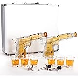 Gun Decanter Liquor Gun Dispenser Gun Whiskey Decanter Includes 2 Stand 6 Shot Glasses 2 Spouts Certified Safe 2 Gun Liquor B