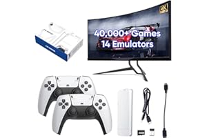 ROVIA 2026 Upgraded M15 Retro Game Stick, 4K HDMI Video Games Console with 40,000+ Built-in Classic Games, 14 Emulators, Plug & Play TV Game Stick with Dual 2.4G Wireless Controllers (64, GB)