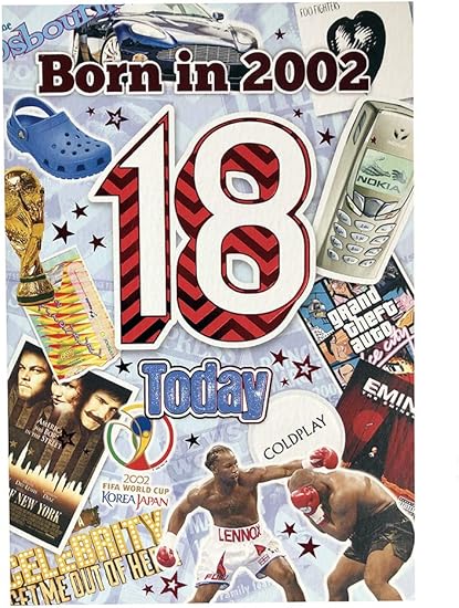 Carte D Anniversaire 18 Ans Pour Homme Co Ya6 Carte De Vœux 02 Pour Lui Avec Des Faits A L Interieur 18 Ans Belle Finition En Aluminium Amazon Fr Fournitures De Bureau