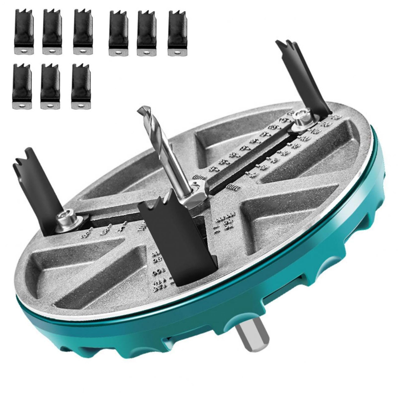 Candeon Adjustable Hole Saw Cutter Kit, Adjustable Punch Saw Hole Saw Kit, 1.8"-5" (45-130mm) Adjustable Punching Saw Hole Cutter Kit Cutting Tools for Drywall,Wood, Plywood, Plastic, Thin Metal