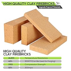 6-Pack High Temp Firebricks 3000°F Insulating