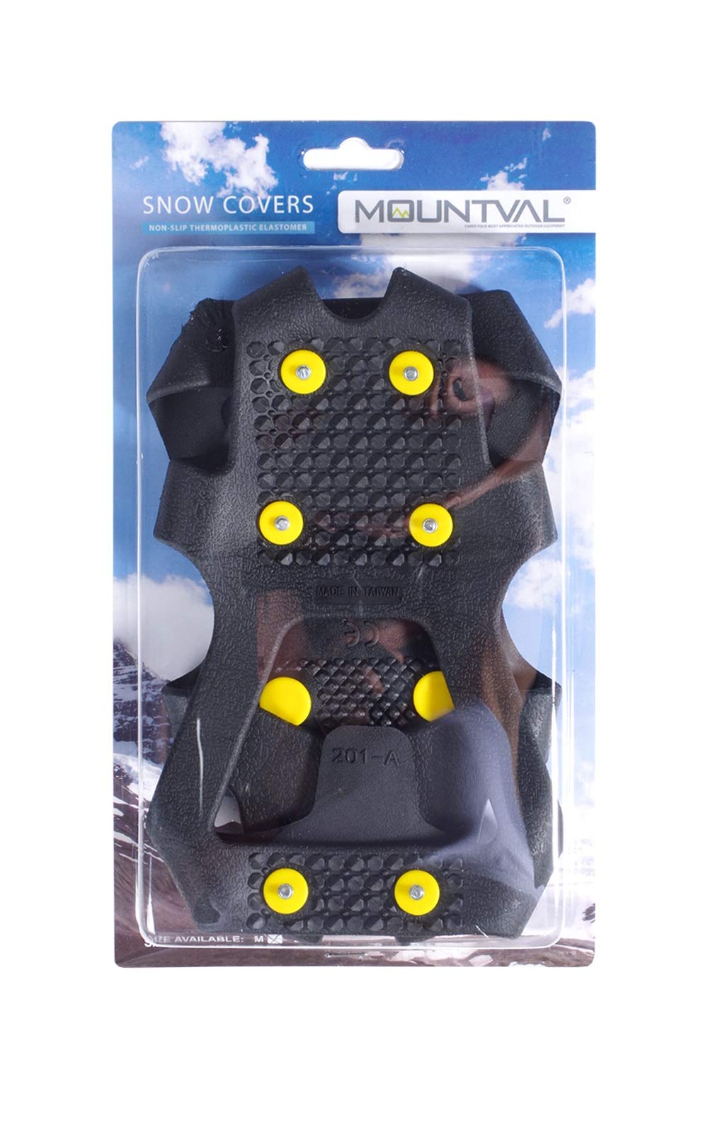 Mountval Ice and Snow Grips, Slip On Stretch Durable Cleats Crampons, Snow Covers, Various Sizes (L / 41-43 EUR / 7-9 UK Men)