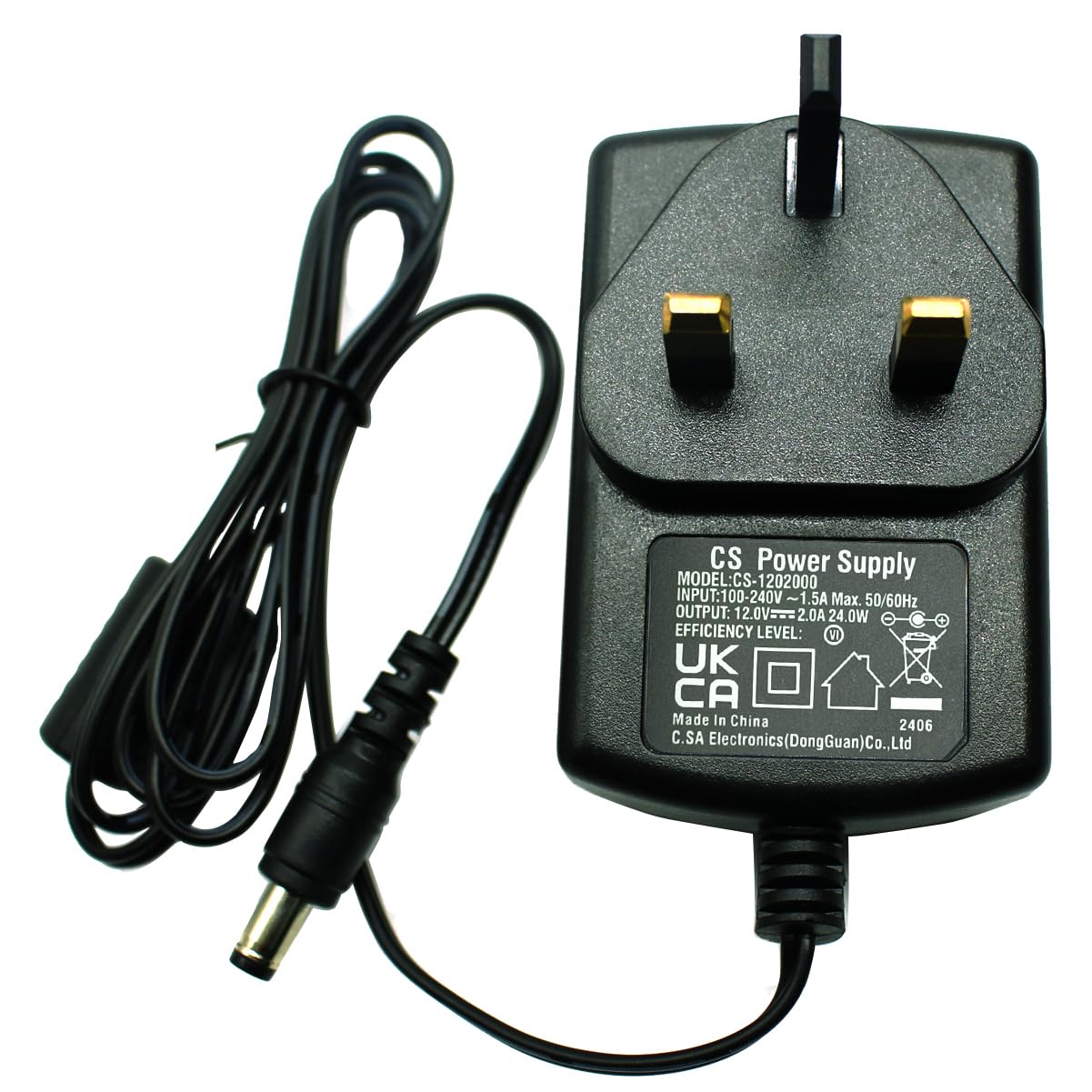 Security-01 AC to DC 12V 2A Power Adapter Supply, Plug UK 5.5mm x 2.1mm, for CCTV Cameras DVR NVR and more