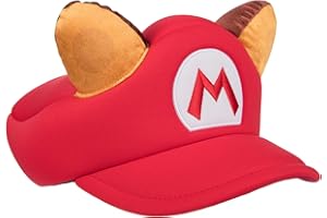 Bioworld The Super Mario Video Game Raccoon Red Cosplay hat with ears