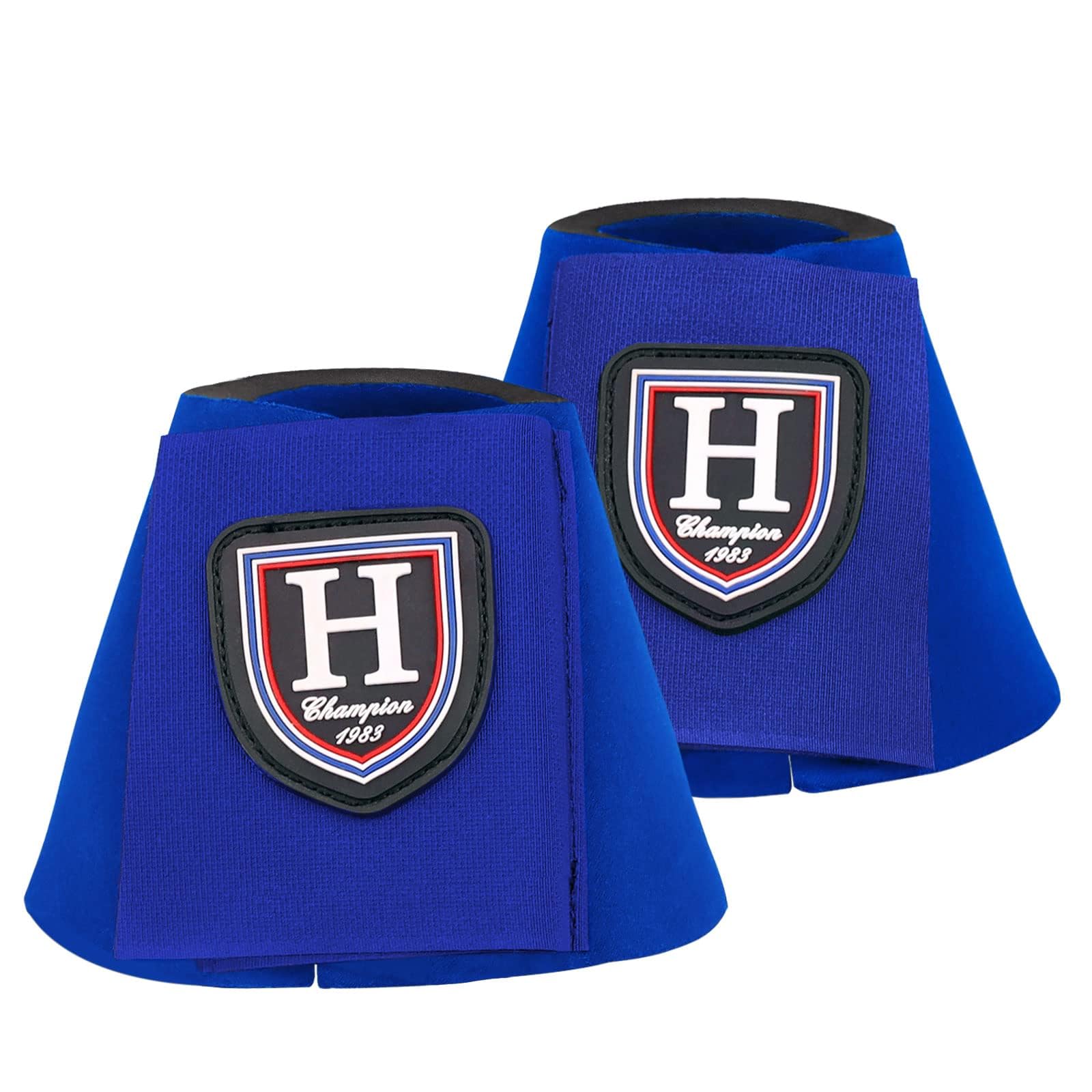 Harrison Howard Shock Absorbing Soft Texture Convenient Cleaning Horse Bell Boots Durable Protection for Your Horse Sold in Pairs Blue L