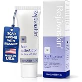 Rejuvaskin Scar Esthetique Scar Cream with Silicone, Reduces the Appearance of Surgical Scars, Burns, Stretch Marks, Keloids &amp; Acne Scars, 10ml/0.338 Oz
