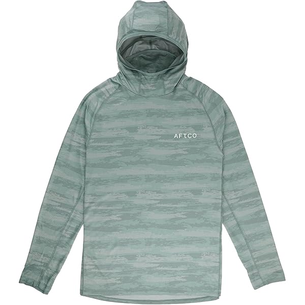 Aftco Adapt Sunmask Hoodie Airy Blue Heather at Amazon Men's