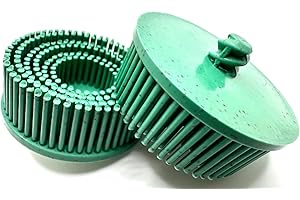 Pro-Graad 5 Pack 2" 50 Grit Green R-Type Bristle Disc | Ceramic-Aluminum Oxide Abrasive Bristle Disc with Quick Change Roll Lock | Compatible with Roloc Holders | Pack of 5 | Green