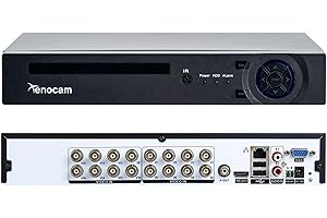 Xenocam 16CH 1080N Hybrid 5-in-1 AHD DVR (1080P NVR+1080N AHD+960H Analog+TVI+CVI) Standalone DVR CCTV Surveillance Security System Video Recorder Motion Detection HDD & Cameras not Included