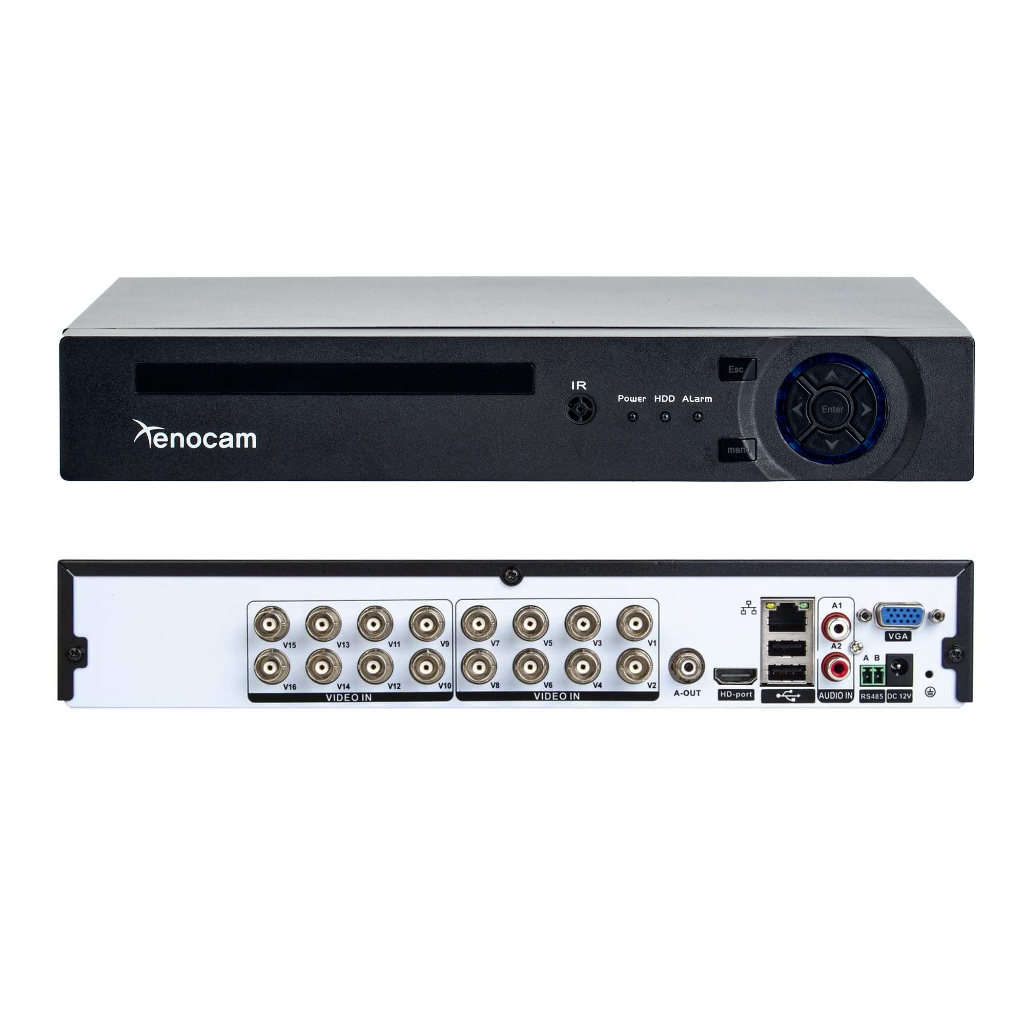 Xenocam 16CH 1080N Hybrid 5in1 AHD DVR (1080P NVR+1080N AHD+960H Analog+TVI+CVI) Standalone DVR CCTV Surveillance Security System Video Recorder Motion Detection