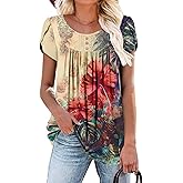 BETTE BOUTIK Women's Summer Tunic Tops Flowy Flare Botton Down Shirts Blouses S-3XL