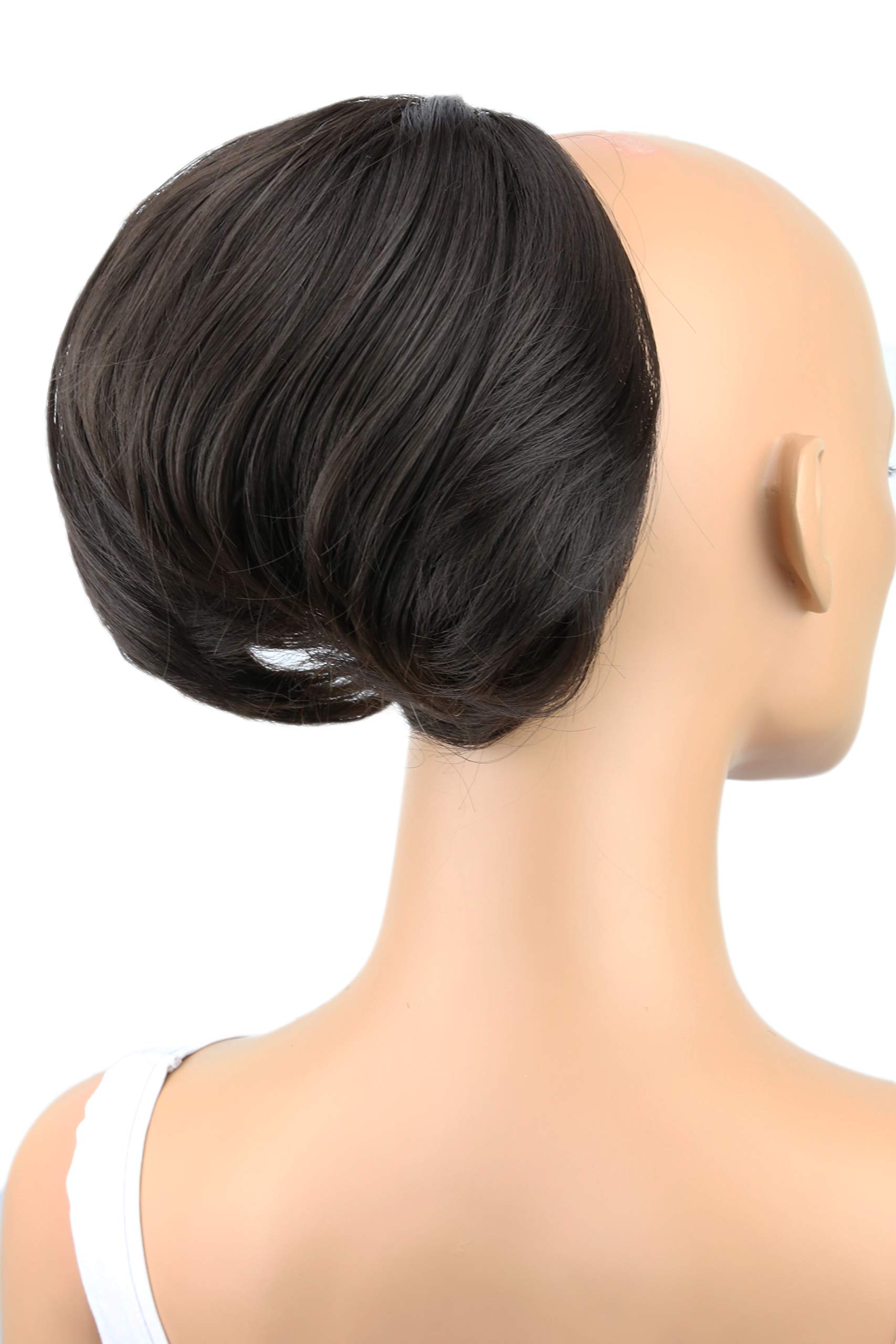 CAISHA Bun Hair Piece Braid Ponytail Bun Hepburn Bun Scrunchie Updos Dark Brown HD1