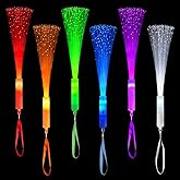 Mardi Gras Glow in Dark Party Favors Supplies Toys Accessories for Kids-12 Pack, Carnival Light Up Fiber Optic Wand LED Sparklers Fireworks Sticks for Toddlers, Party Games Decorations for Boys Girls