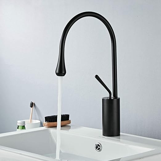 Waschtischarmaturen Bad Waschbecken Wasserhahn Hohe Körper Schwarz