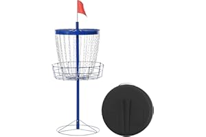 Soozier Portable Disc Golf Basket Target with 24-Chain, Travel Bag