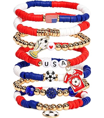 Amazon.com: AICase Pulseras de fútbol para regalos de la Copa