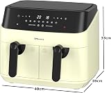 EMtronics Dual Air Fryer 9L 8 Pre-sets Cream view 5