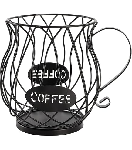 Panier De Rangement Capsules De Café En Métal Et Bois – Dimensions 16,5 X 16,5 X 17,5 Cm – Stocke Jusqu'à 60 Capsules – Design élégant Noir - 5